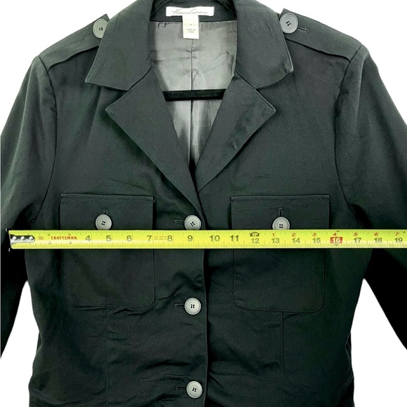 Kenneth Cole New York Cotton Blazer, Black Cropped Boxy Jacket, Size 8 - Picture 5 of 9